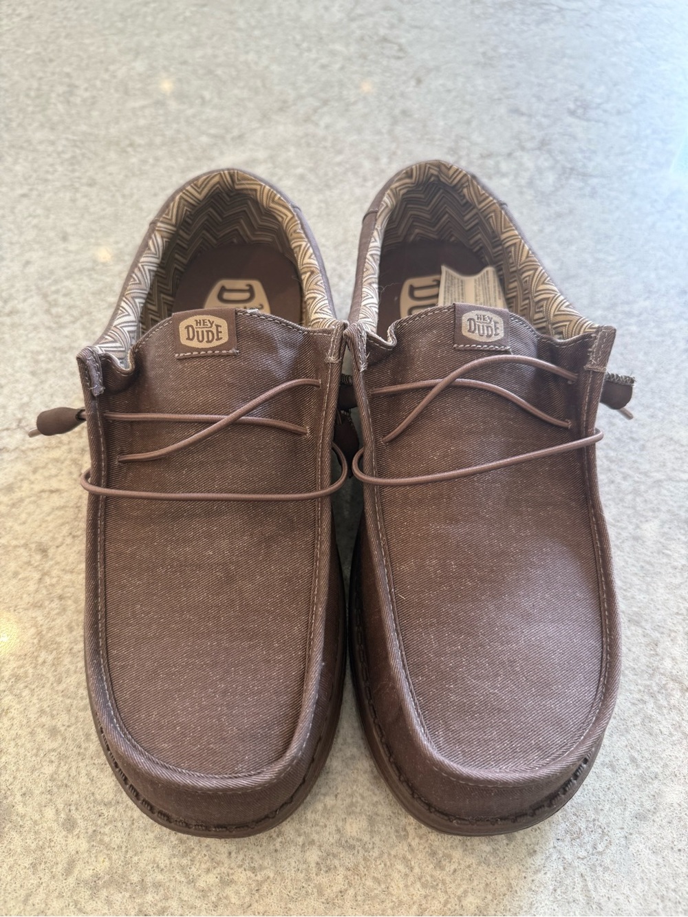 Hey Dude Brown Canvas Slip-On Loafers